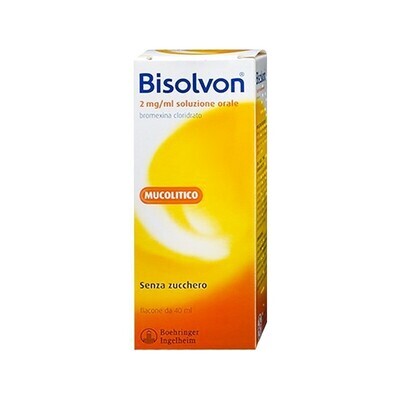 Bisolvon Mucolitico Soluzione Orale Gocce 2mg/ml - Senza Zucchero - Tosse e Produzione di Catarro - Flacone 40 ml
