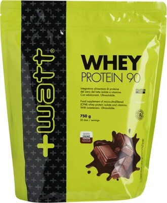 Whey Protein 90 - Aroma Cacao - Proteine in Polvere - Doypack 750g - +Watt
