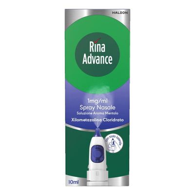 RINAADVANCE 1 MG/ML SPRAY NASALE SOLUZIONE MENTOLO 1 FLACONE IN HDPE DA 10 ML CON POMPA ATTIVATA CON TASTO LATERALE