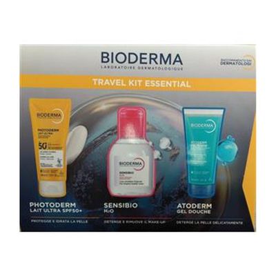 BIODERMA TRAVEL KIT SUMMER ESSENTIAL 2026 1 SENSIBIO H2O 100 ML + 1 PHOTODERM LAIT SPF50+ 100 ML + 1 ATODERM GEL DOUCHE 100 ML