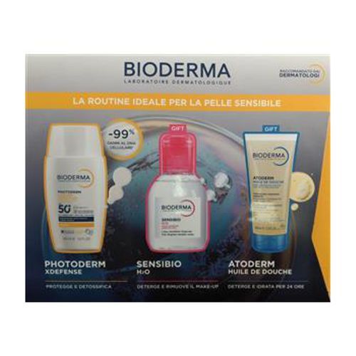 BIODERMA TRAVEL KIT LUXURY 2026 1 SENSIBIO H2O 100 ML + 1 PHOTODERM XDEFENSE INVISIBLE ULTRA-FLUID SPF50+ 40 ML + 1 ATODERM HUILE DE DOUCHE 100 ML