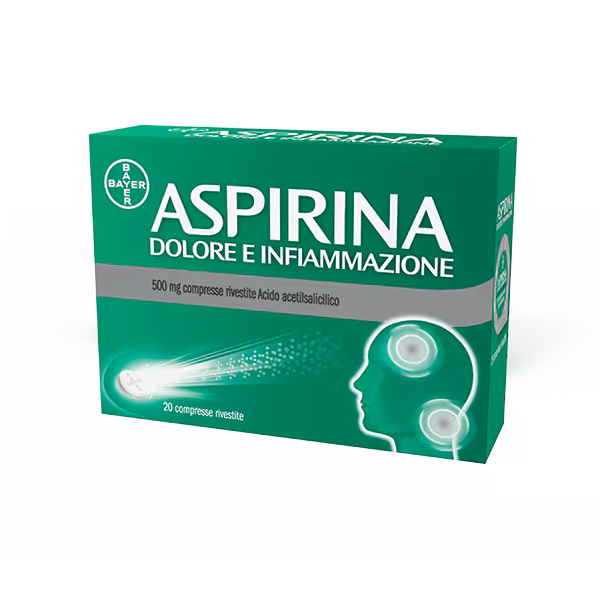 ASPIRINA DOLORE E INFIAMMAZIONE 500 MG COMPRESSE RIVESTITE 20 COMPRESSE IN BLISTER AL/PE/CARTA