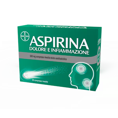 ASPIRINA DOLORE E INFIAMMAZIONE 500 MG COMPRESSE RIVESTITE 20 COMPRESSE IN BLISTER AL/PE/CARTA