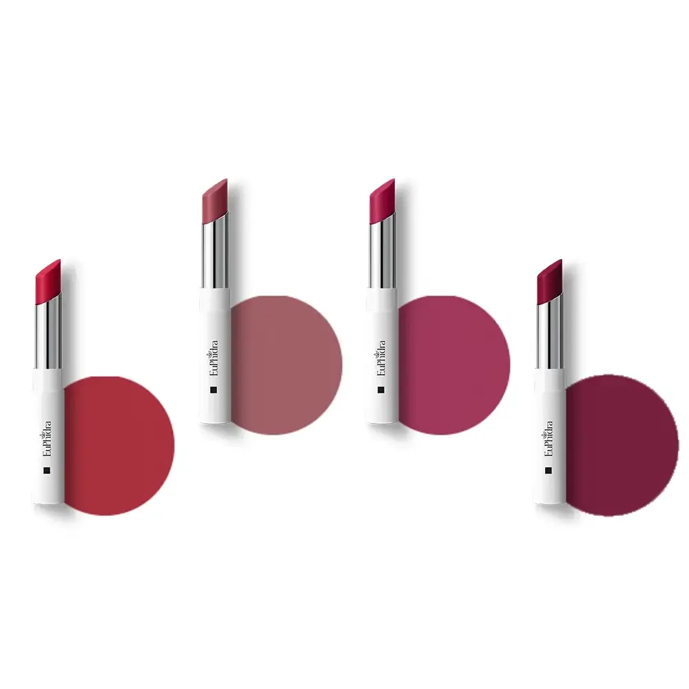 EUPHIDRA ROSSETTO STYLO - FASCINO - TRAMA NUDE - BACIO CREMISI - ROSA D'INVERNO