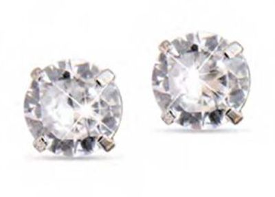 MJ Medical Jewels Post 393 Orecchino Anallergico Punto Luce Bianco