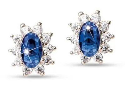 MJ Medical Jewels Post 378 Orecchino Anallergico Lobo Pietra Blu