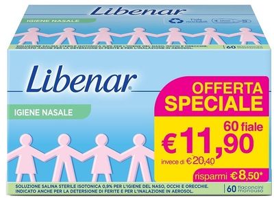 LIBENAR IGIENE NASALE ISOTONICA 60FL LIBENAR IGIENE NASALE ISOTONICA 60FL