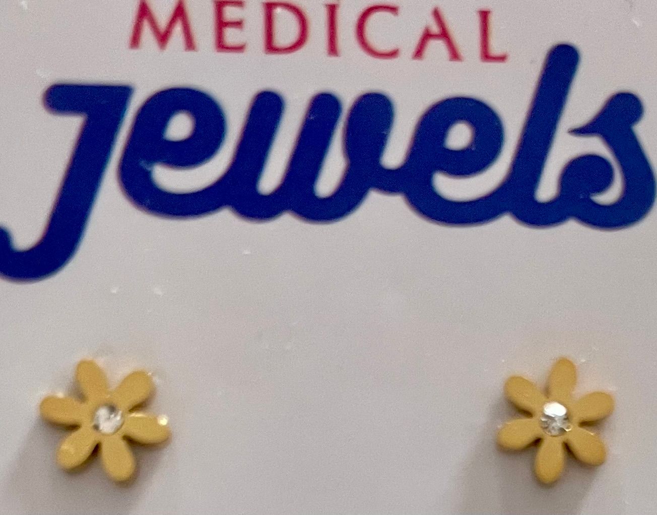 MJ POST 515  ORECCHINO FIORE ORO CON ZIRCONE