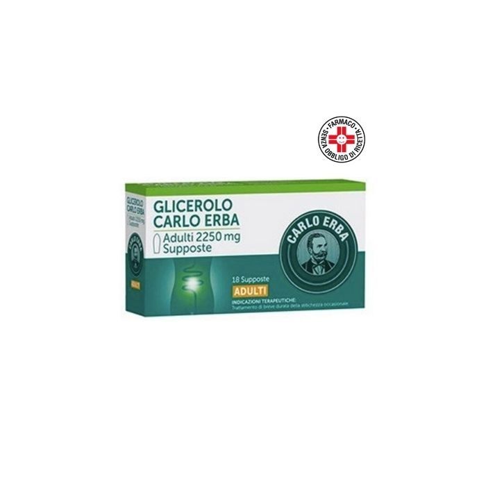 GLICEROLO CARLO ERBA ADULTI 2250MG - 18 SUPPOSTE