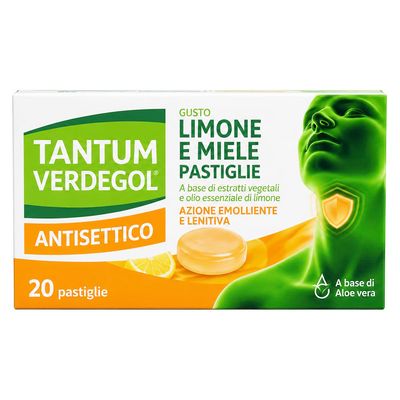 TANTUM VERDEGOL ANTISETTICO 20 Pastiglie gusto limone e miele TANTUM VERDEGOL ANTISETTICO 20 Pastiglie gusto limone e miele