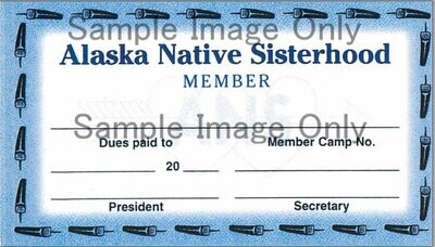 Alaska Native Sisterhood Membership Cards