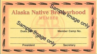 Alaska Native Brotherhood Membership Cards