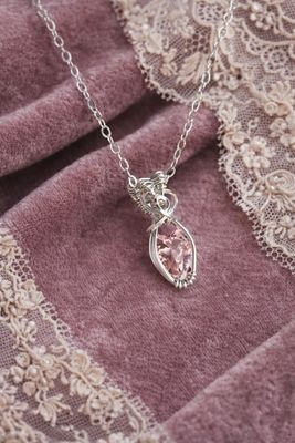 Soft Pink Morganite Heart Pendant