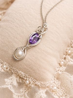 Amethyst &amp; Pearl Necklace