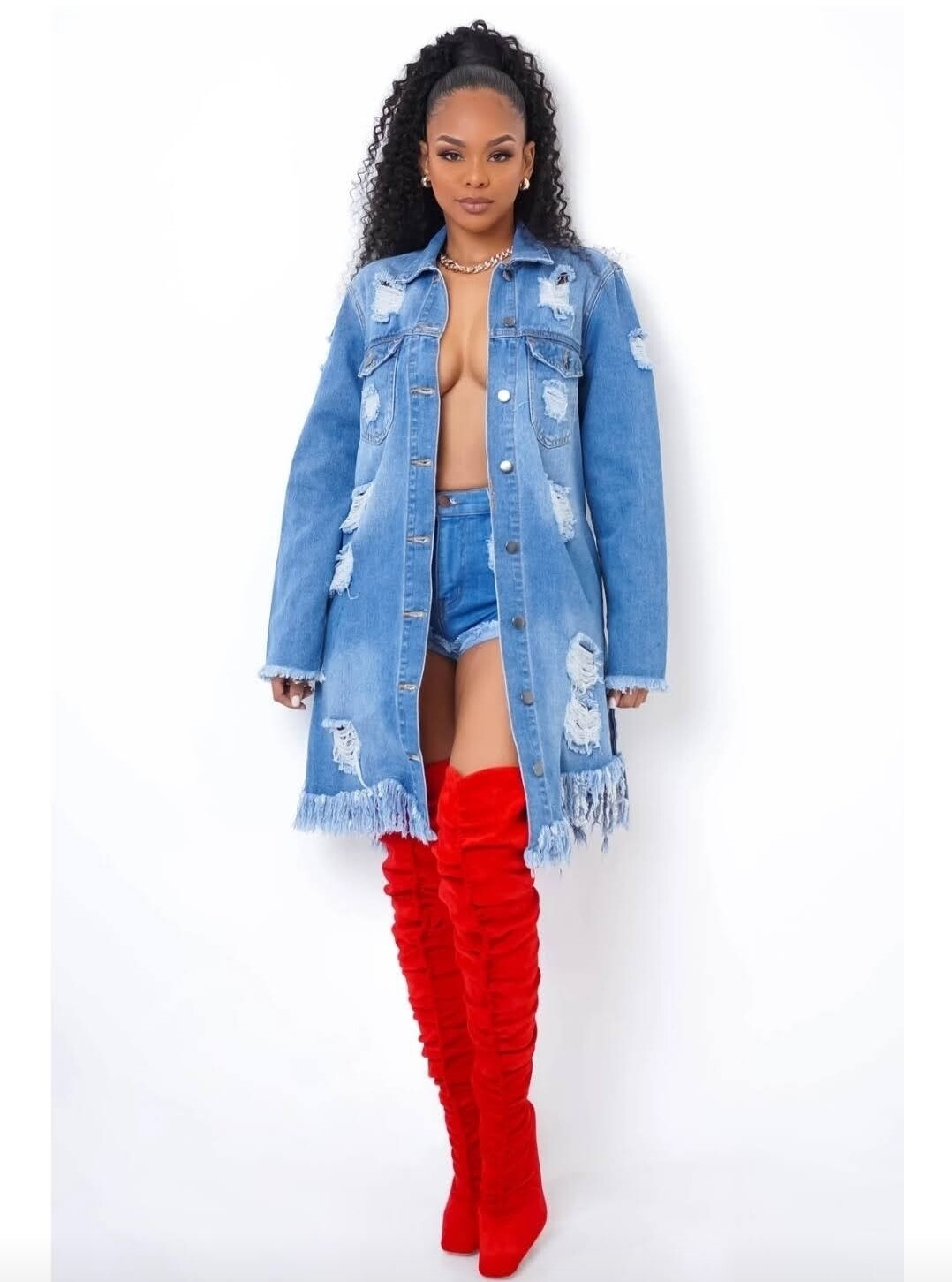 light washed ripped jean jacket