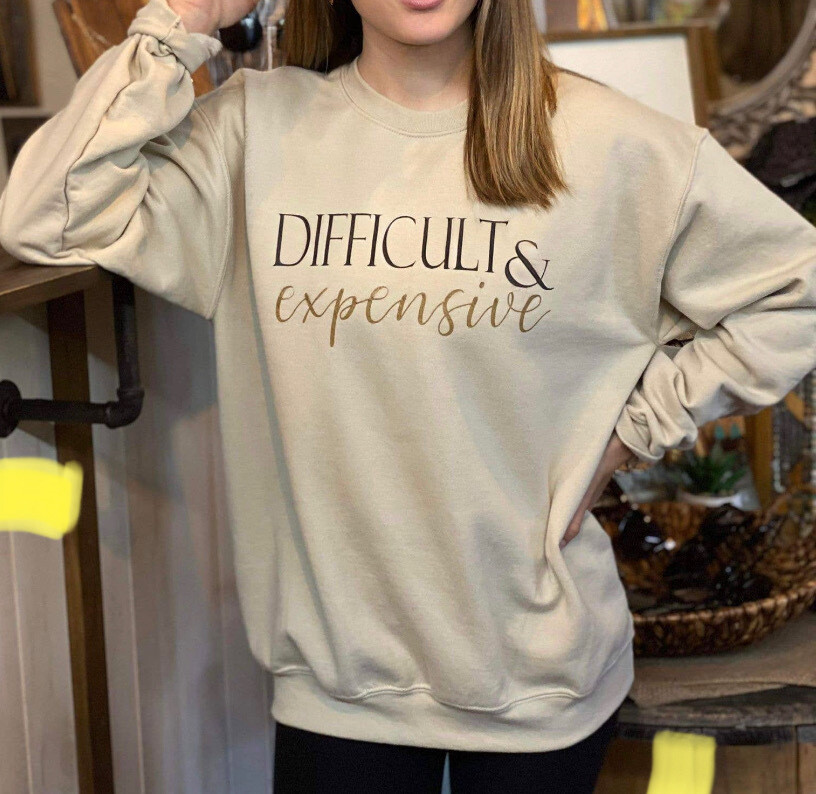 "Difficult & Expensive" sweatshirt