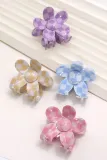 Jumbo Checker Flower Hair Claw Clips