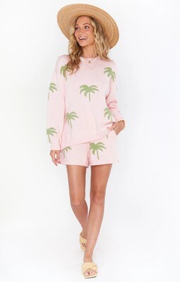 Go to Sweater in Pink Palm Tree Knit