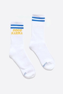 Good Karma Sock in White and Blue