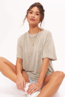 Coco Textured Easy Tee in Mossy Haze
