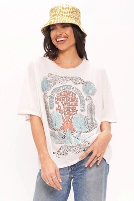 Positive Thoughts Perfect BF Tee in Vintage White