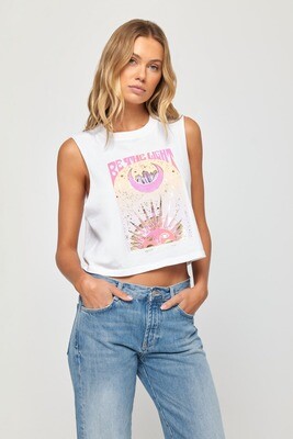 Be the Light Callie Crop Tank in White