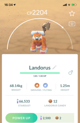 Landorus Therian Form Lv25 - Pokemon GO Trade