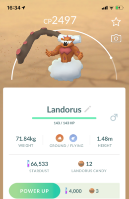 Landorus Incarnate Form Lv25 - Pokemon GO Trade