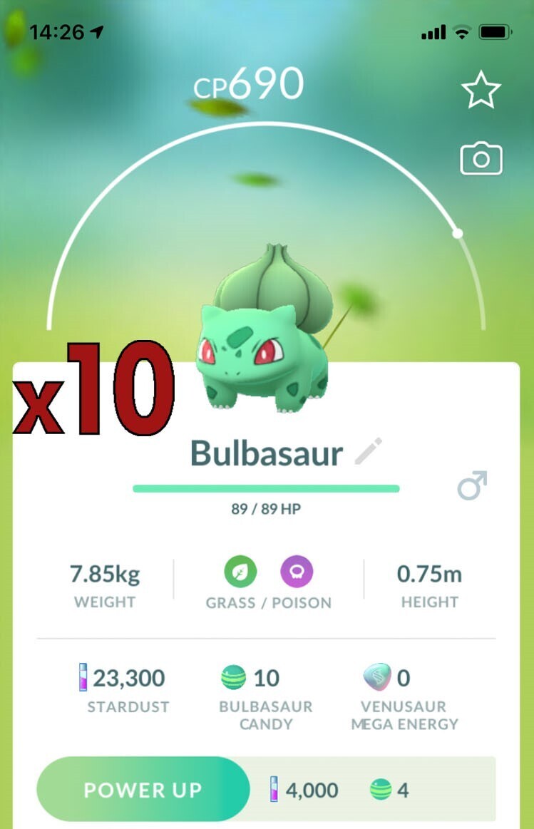 Bulbasaur Trades [x10] - Pokemon GO Trade