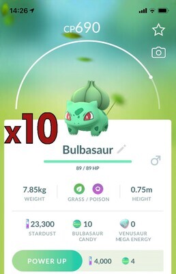 Bulbasaur Trades [x10] - Pokemon GO Trade