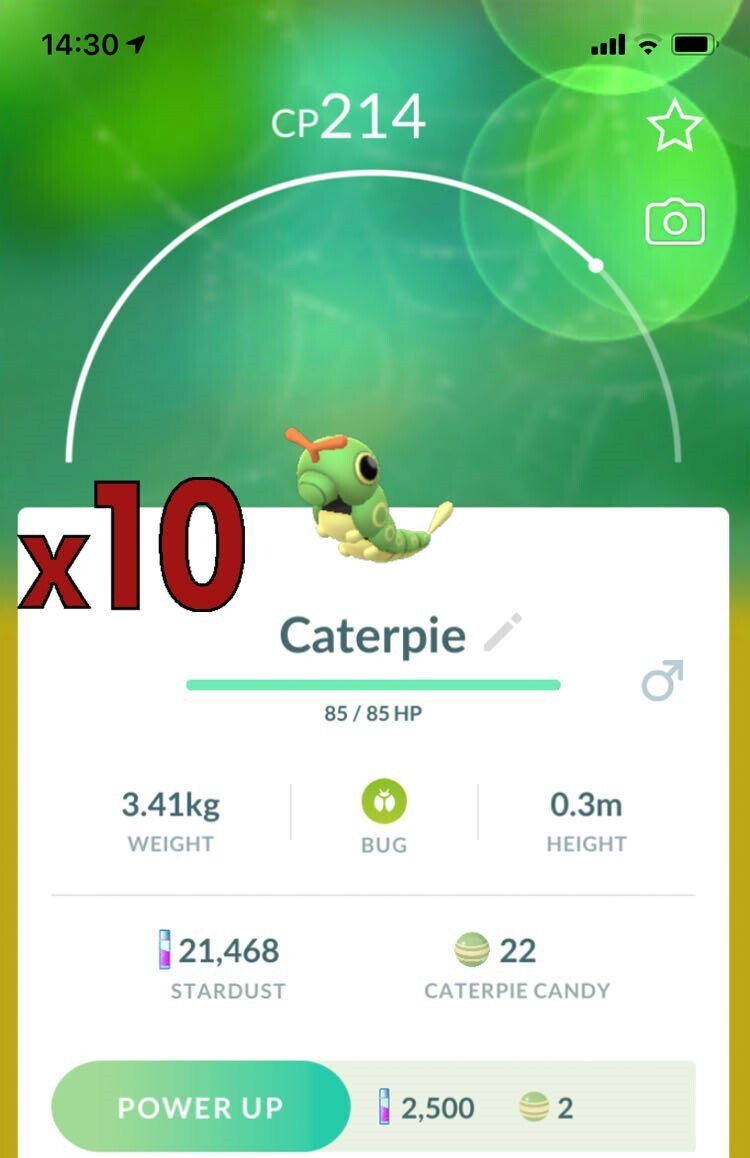 #010 - Caterpie [x10] - Pokemon GO Trade