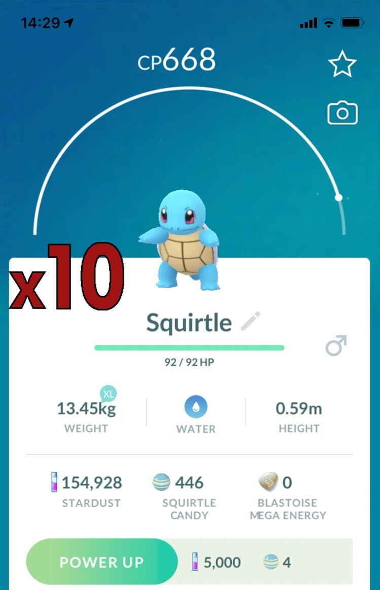 Squirtle [x10] - Pokemon GO Trade