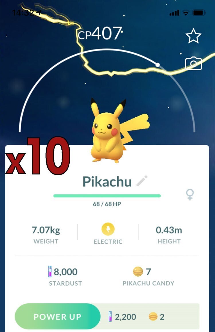 Pikachu [x10] - Pokemon GO Trade