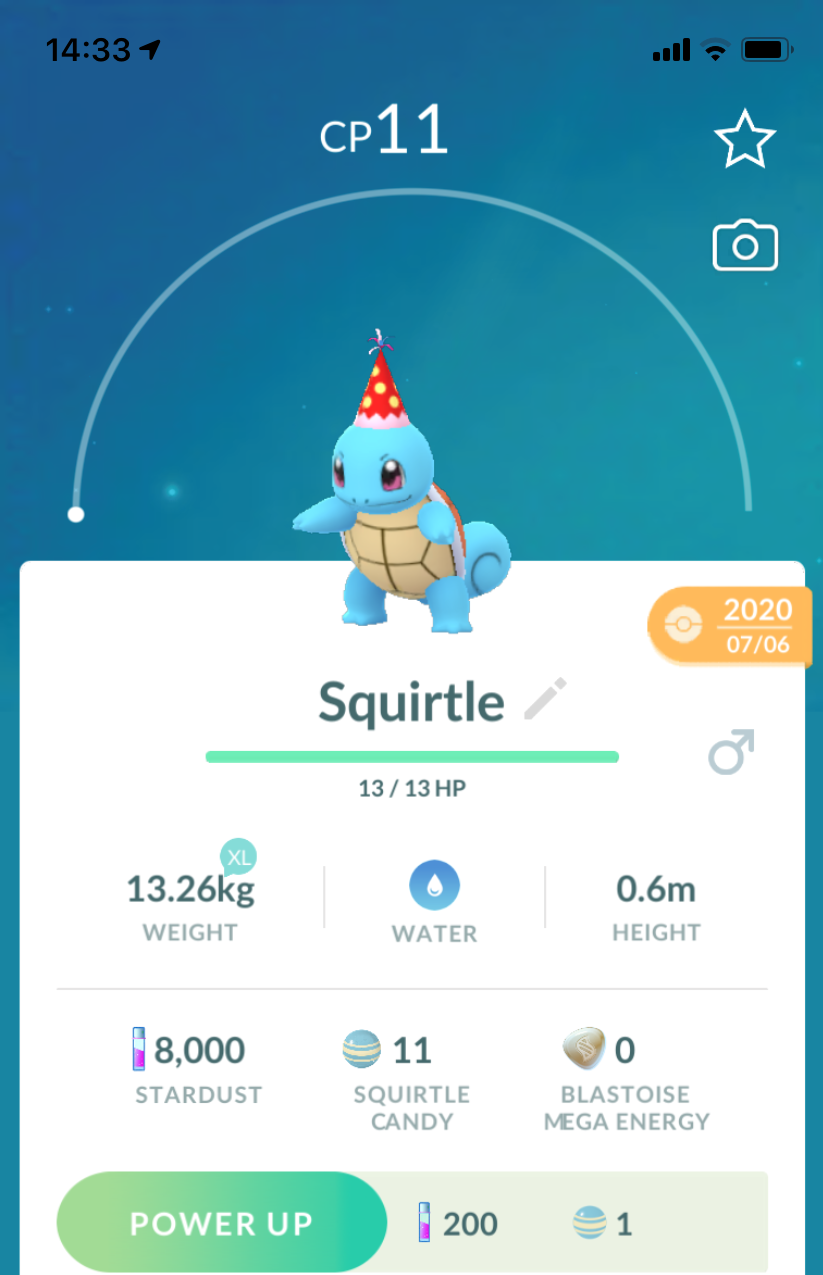 Squirtle Party Hat - Pokemon GO Trade