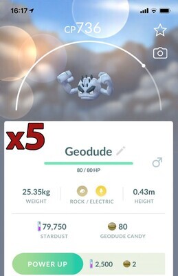 Alolan Geodude [x5] - Pokemon GO Trade