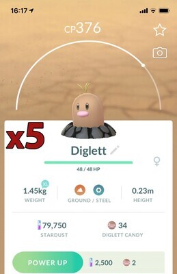 #050 - Alolan Diglett [x5] - Pokemon GO Trade