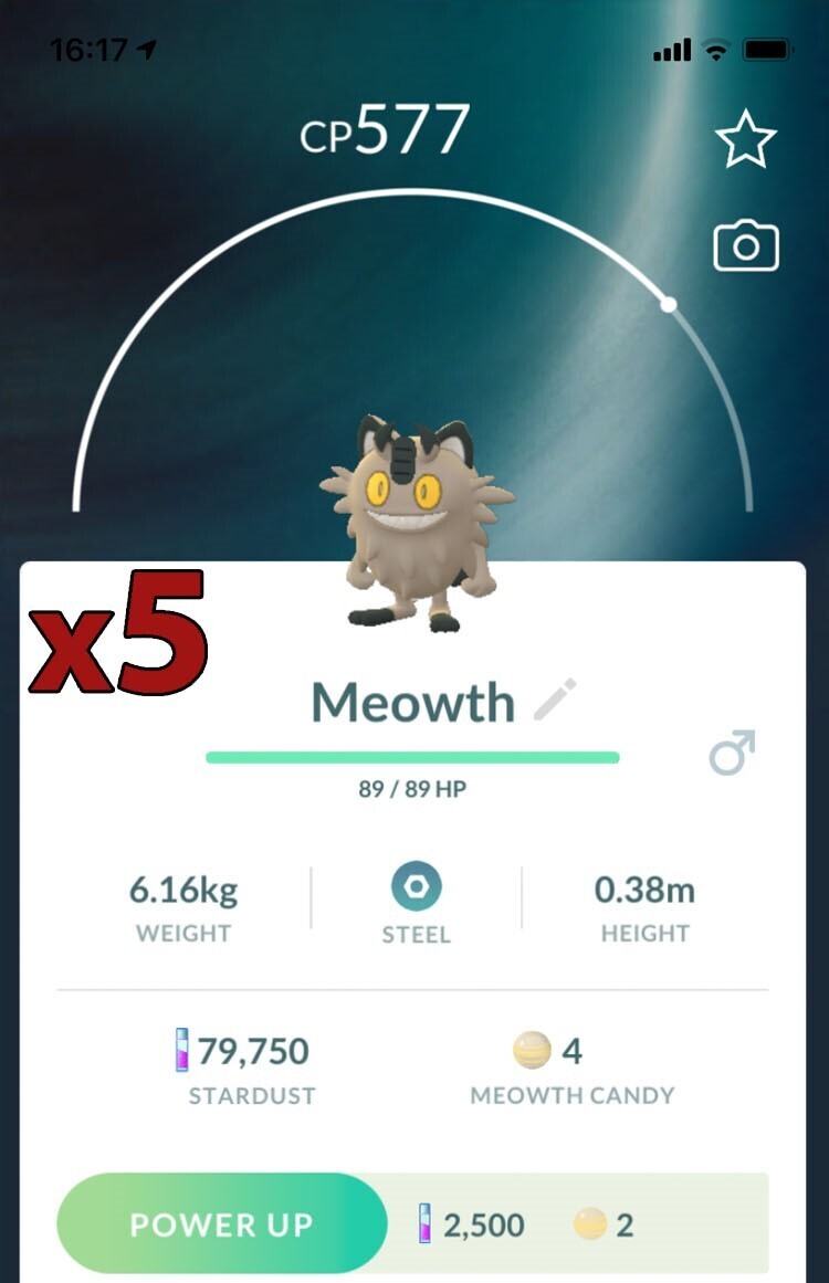 Galarian Meowth [x5] - Pokemon GO Trade