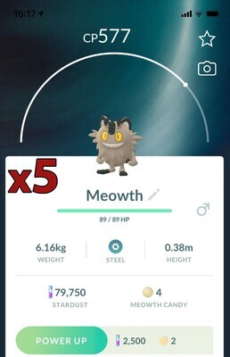 Galarian Meowth [x5] - Pokemon GO Trade