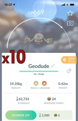 #074 - Geodude [x10] - Pokemon GO Trade