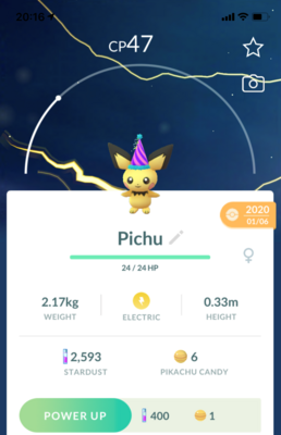 #172 - Pichu Party Hat - Pokemon GO Trade