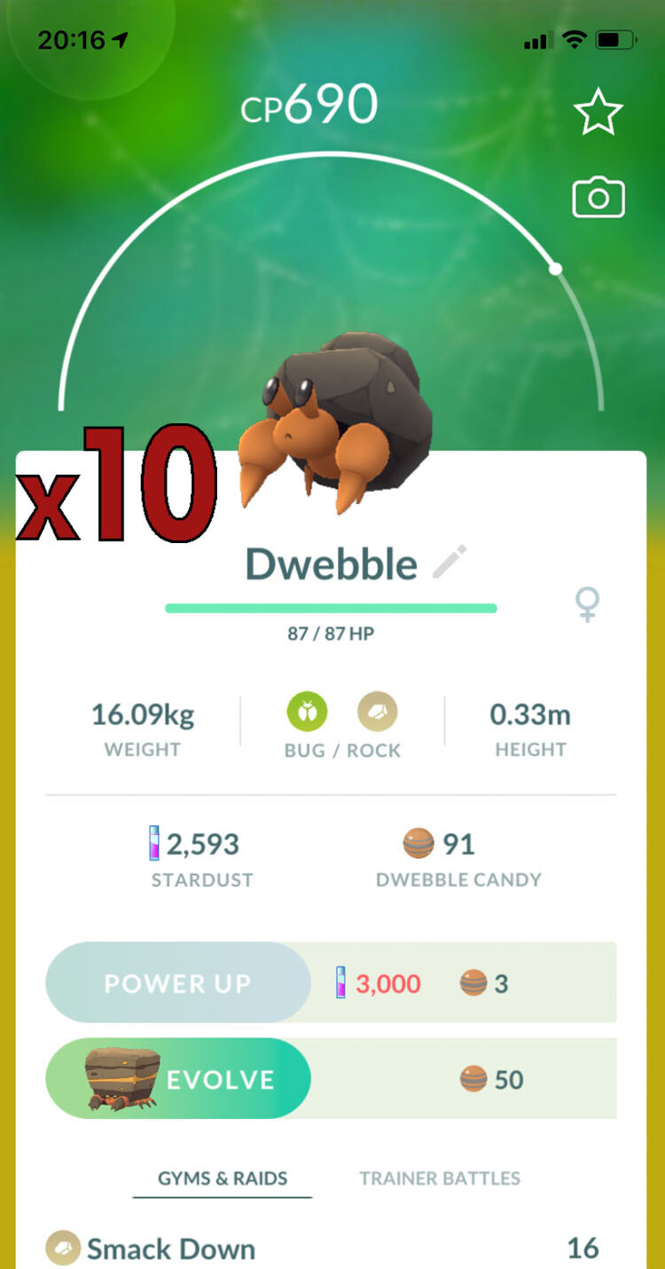 Dwebble [x10] - Pokemon GO Trade
