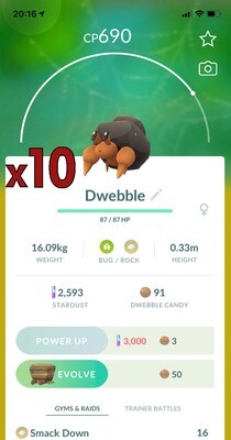 Dwebble [x10] - Pokemon GO Trade