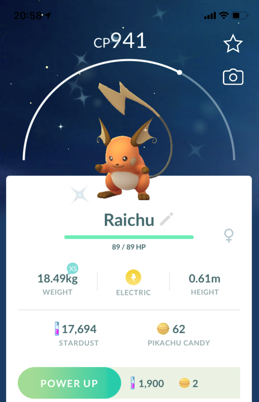 Shiny Raichu - Pokemon GO Trade