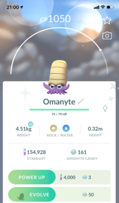 #138 - Shiny Omanyte - Pokemon GO Trade