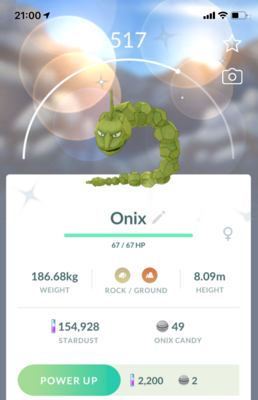 Shiny Onix - Pokemon GO Trade