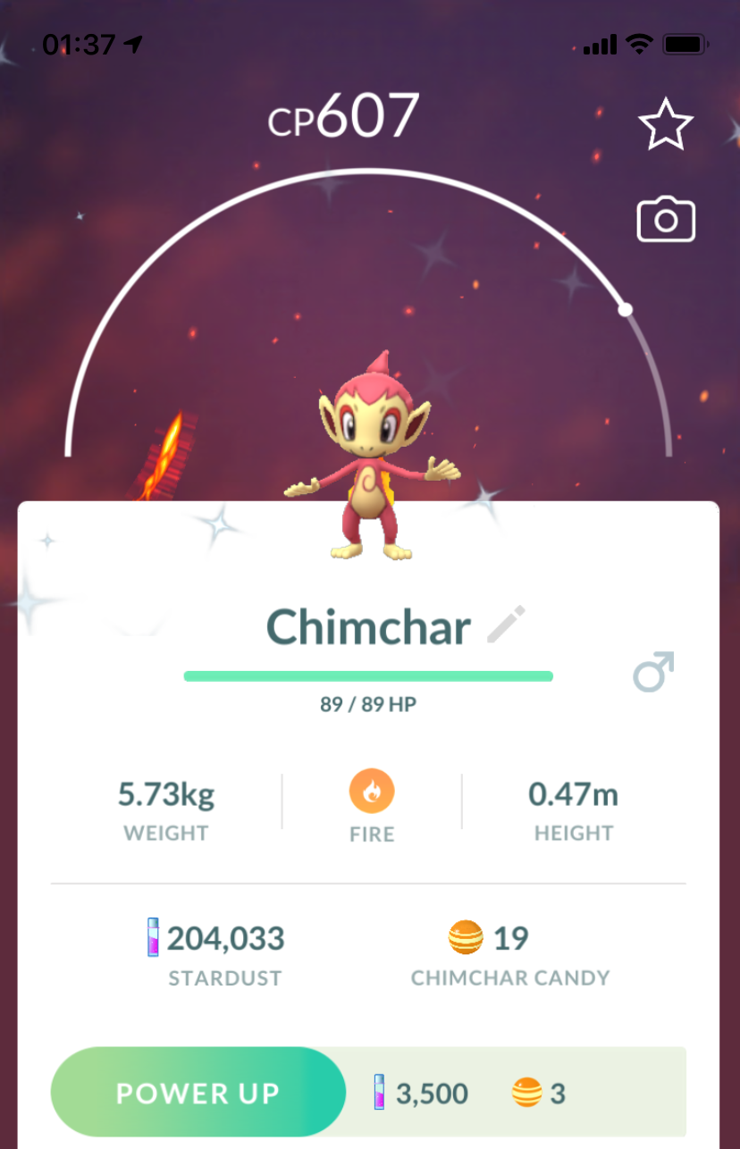 Shiny Chimchar - Pokemon GO Trade