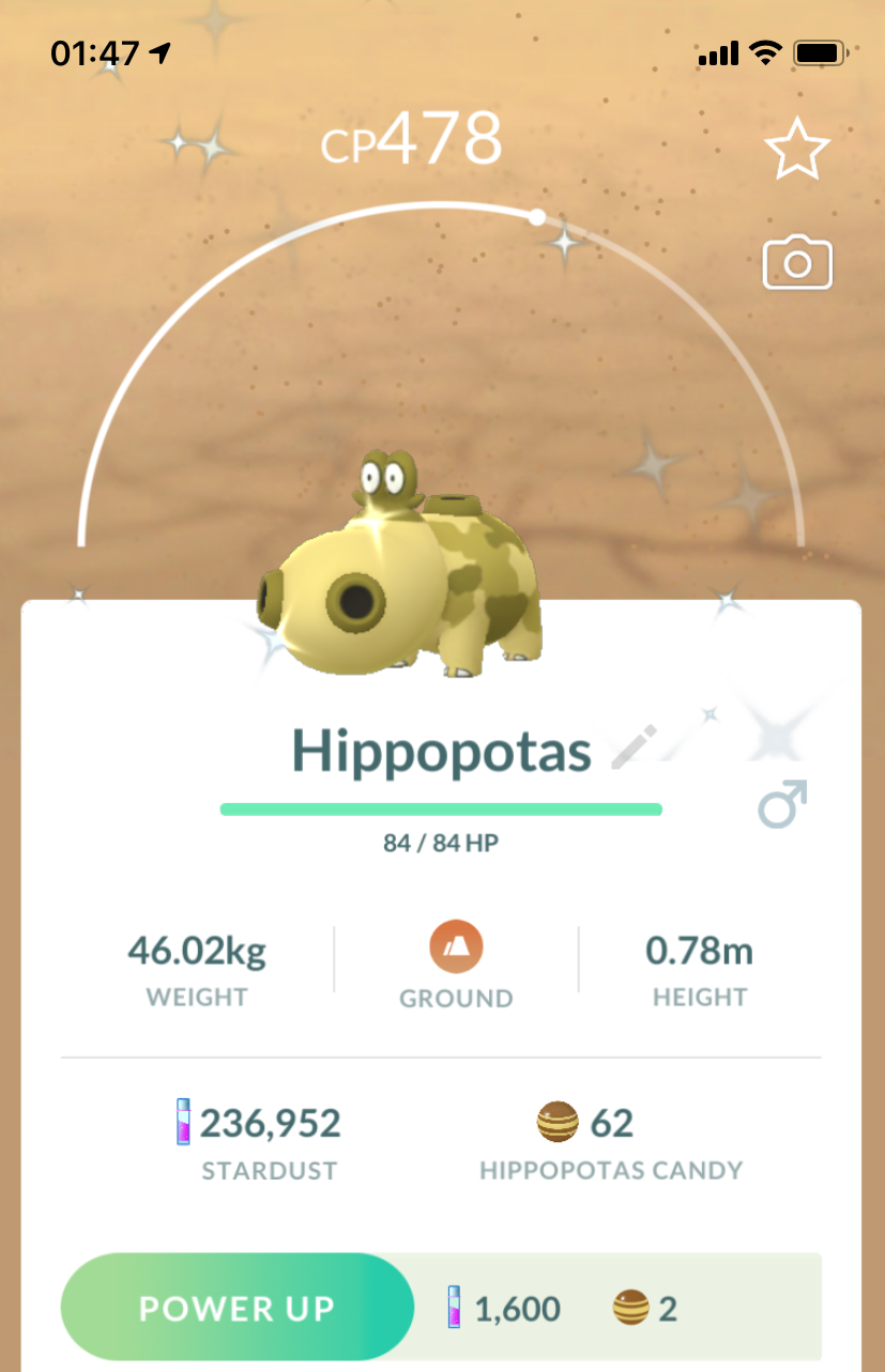 Shiny Hippopotas - Pokemon GO Trade