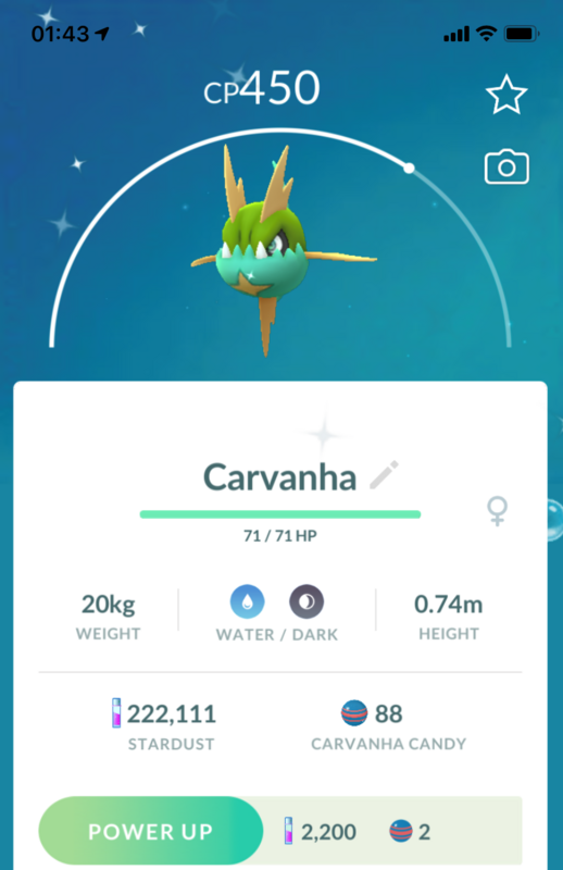 #318 - Shiny Carvanha - Pokemon GO Trade