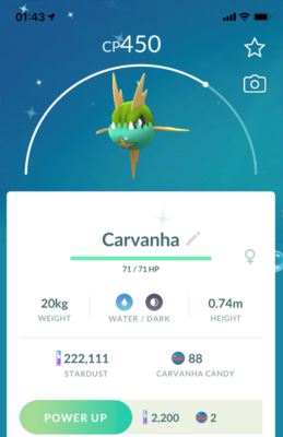 Shiny Carvanha - Pokemon GO Trade