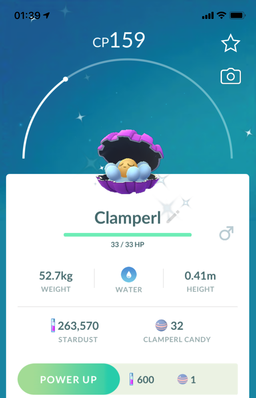 Shiny Clamperl - Pokemon GO Trade